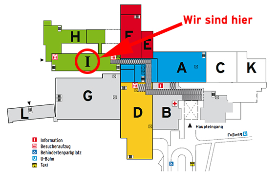 Grafik zeigt Wegeplan zum Zentrum für Schwerbrandverletzte