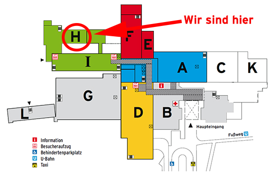 Grafik zeigt Anfahrt zur Neurochirurgie