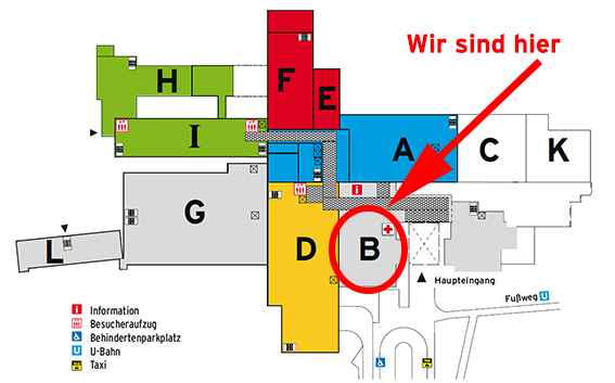 Grafik zeigt Wegeplan zur Notaufnahme