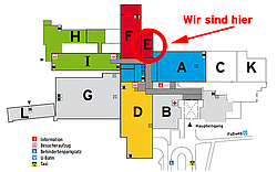 Grafik zeigt Wegeplan zur Krankengymnastik