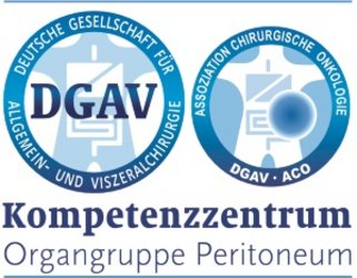 Grafik zeigt Logo vom DGAV Kompetenzzentrum Organgruppe Peritneum