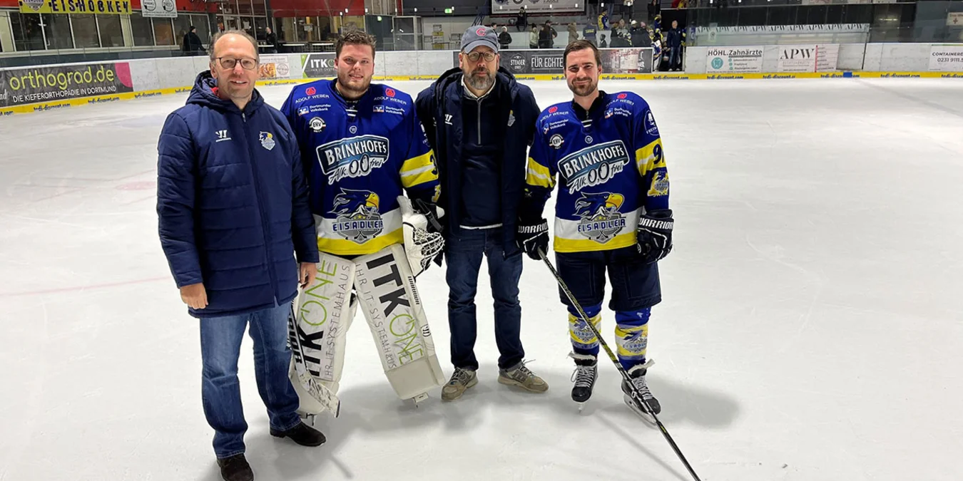 Spieler und Vorsitzender der Dortmunder Eisadler mit Dr. Thorsten Strohmann