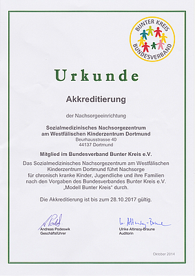 Akkreditierung der Nachsorgeeinrichtung 
