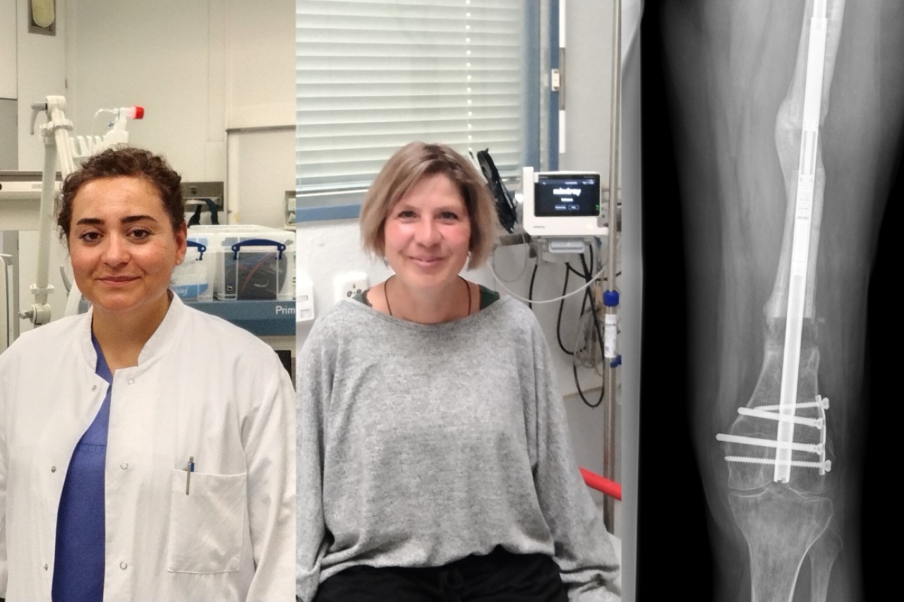 Astrid Nentwich und Fachärztin Dr. Fatma Topcuoglu mit einem Röntgenbild