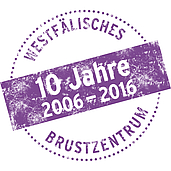 Grafik zeigt Logo 10 Jahre Westfälisches Brustzentrum (2006 - 2016)