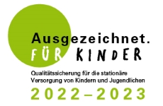 Grafik zeigt Logo: Qualitätssicherung für die stationäre Versorgung von Kindern und Jugendlichen 2022 - 2023