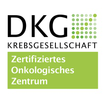 Grafik zeigt Logo der DKG Krebsgesellschaft (Zertifiziertes Onkologisches Zentrum)